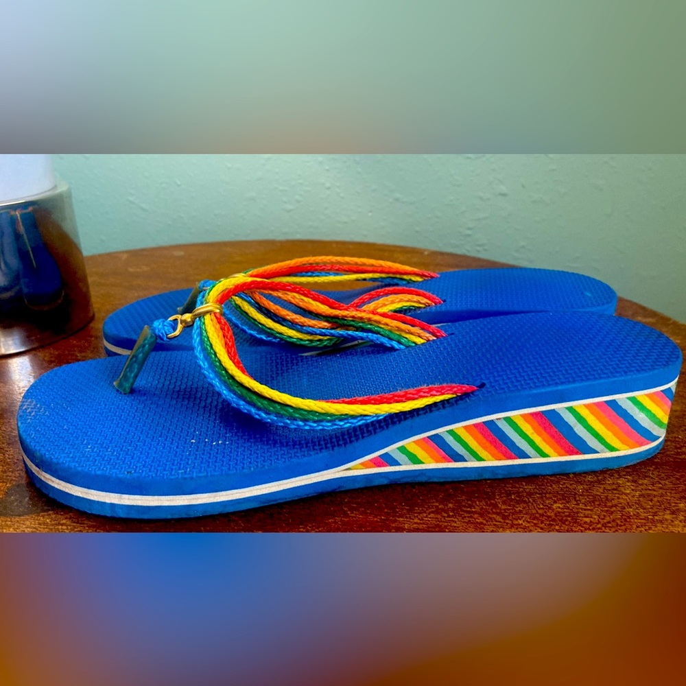 Vintage Rainbow Flip Flops